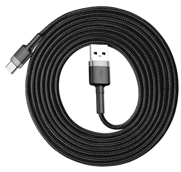 Купить Кабель Baseus Cafule Series USB/USB-C 2m CATKLF-CG1 (Gray/Black) 1209859